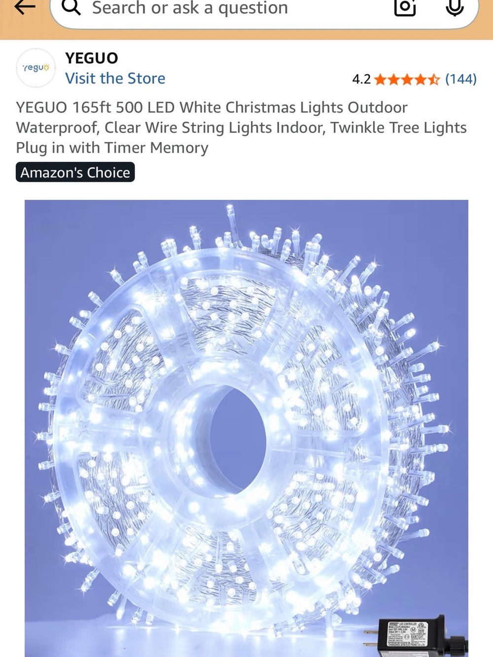 NEW in Box Bright White LED String Lights Reel - 165ft/500 LED